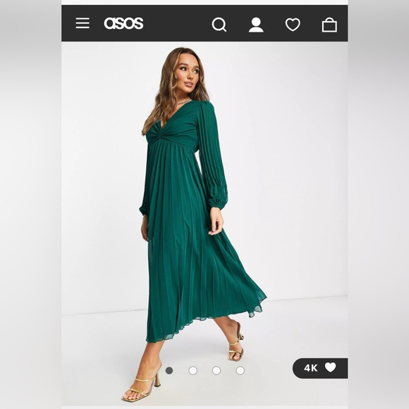 New with tags ASOS green dress size 2 - Picture 2 of 3